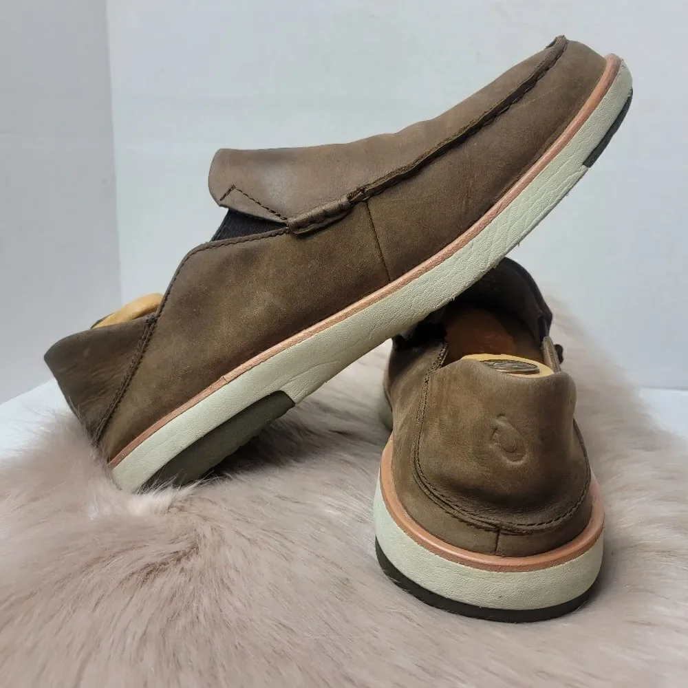 Olukai Kalia Nubuck Leather Slip On Beach Sneakers Men's Shoe Size 9